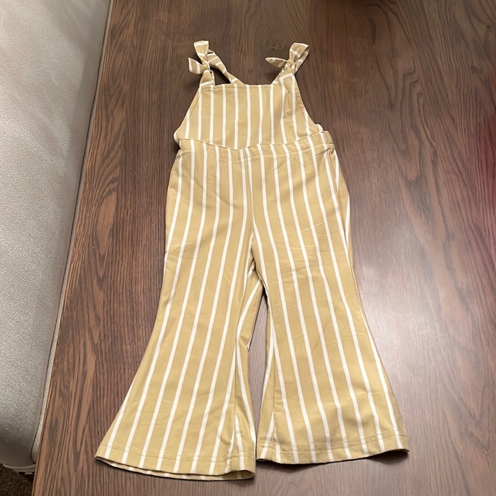 Baileys Blossoms baby girl flare overalls